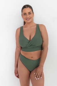 góra od stroju typu wrap zdjęcie na modelce kolor khaki