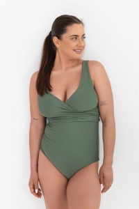 góra od stroju typu wrap zdjęcie na modelce kolor khaki