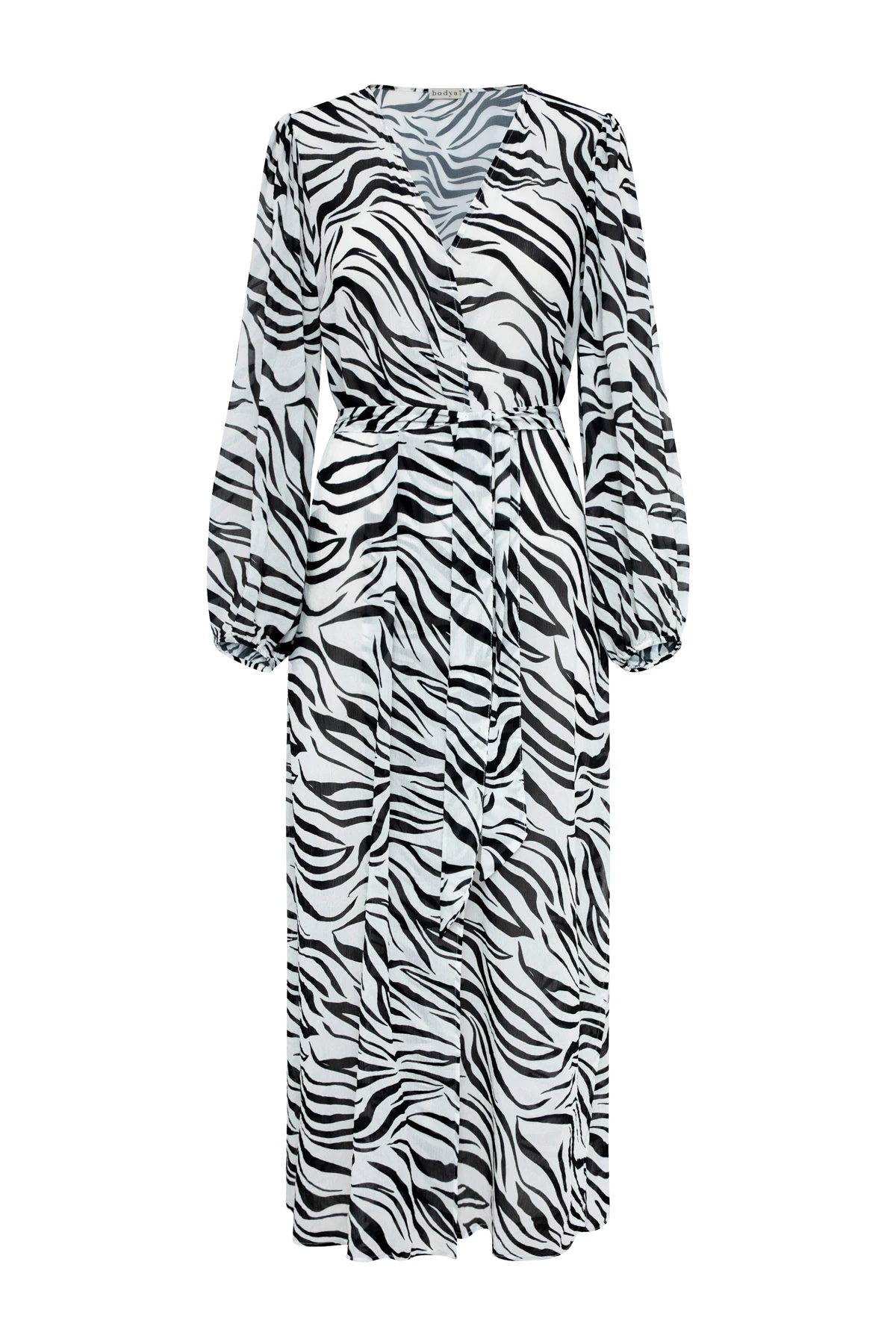 Zebrita - szlafrok plażowy kimono w zwierzęcy wzór