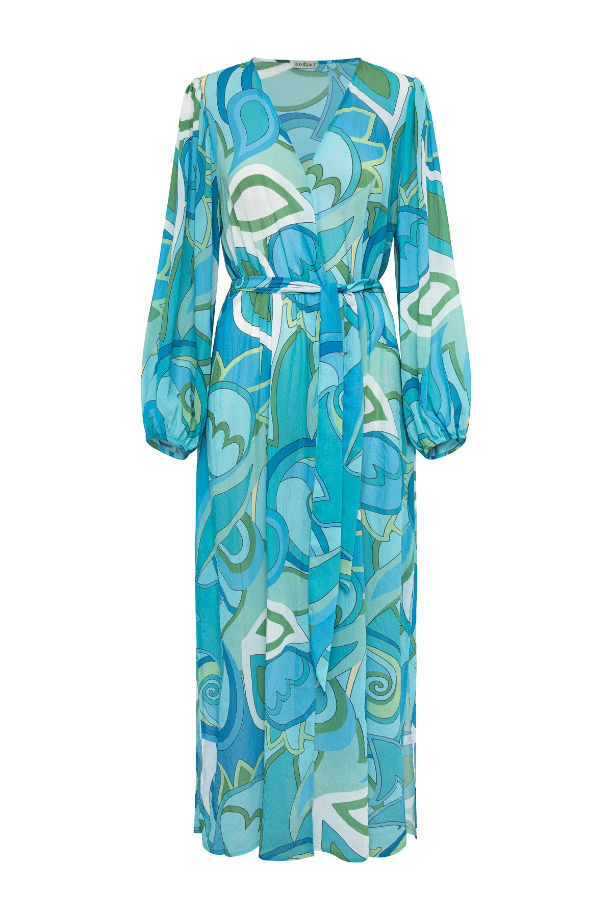 Aquaria - szlafrok plażowy kimono w morski wzór