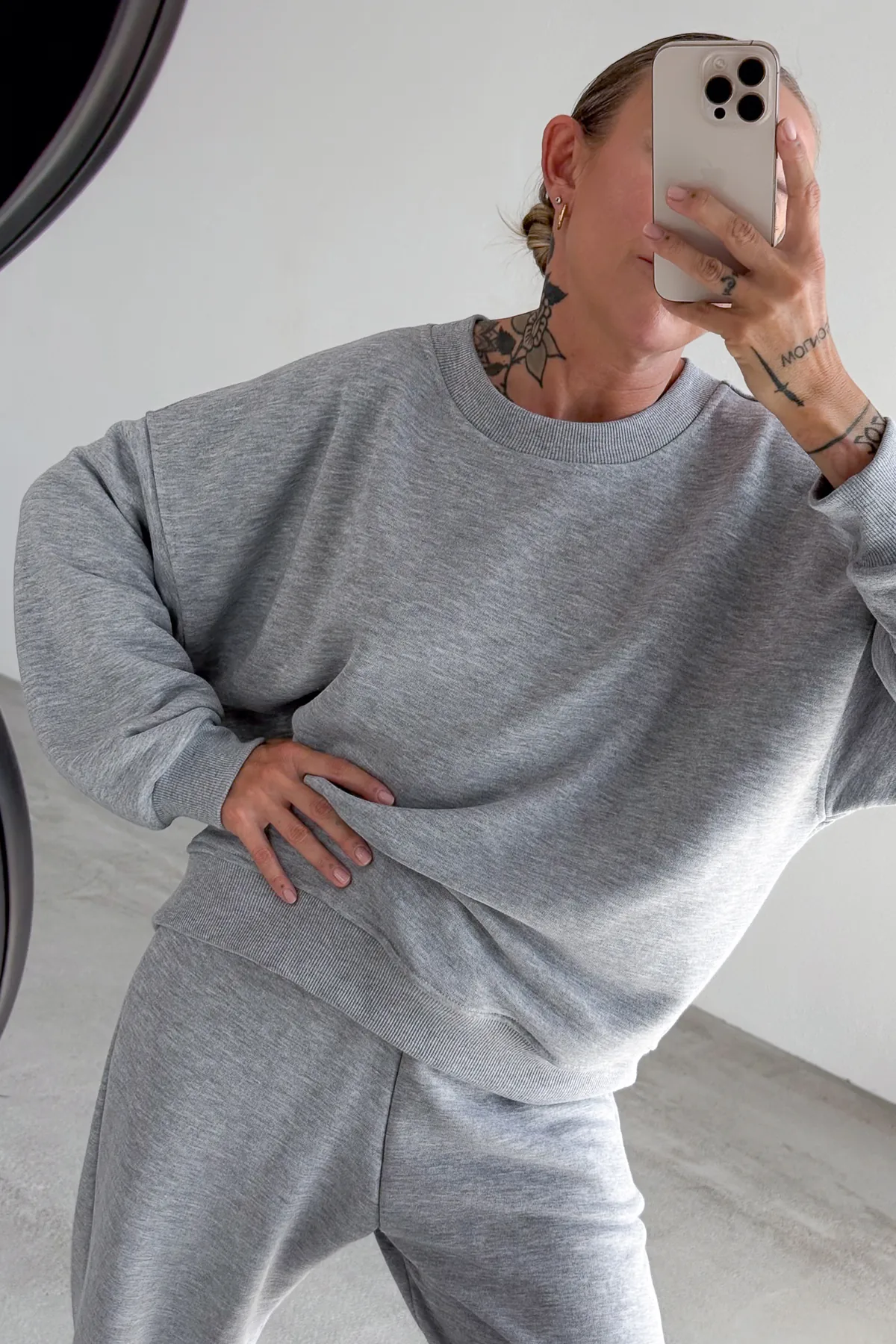 Roam bluza dresowa oversize szary melanż