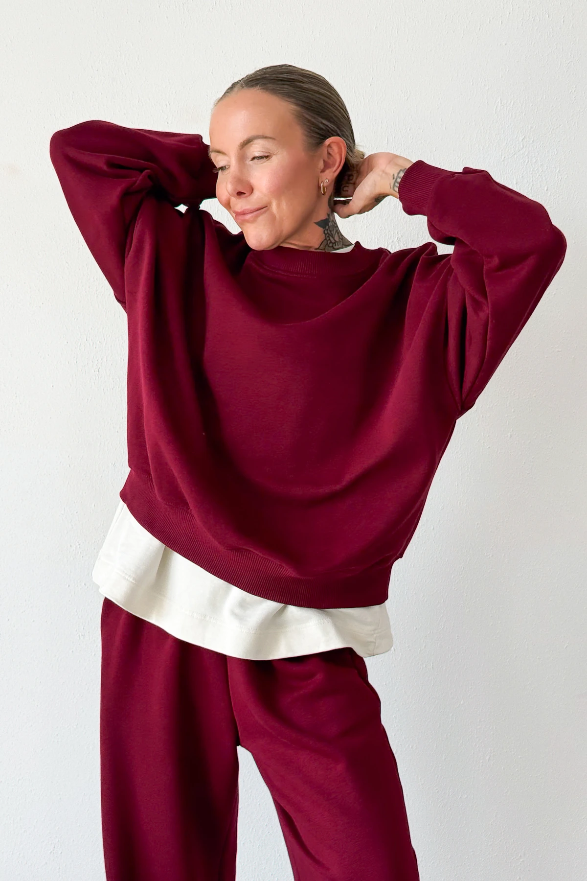 Roam bluza dresowa oversize bordo